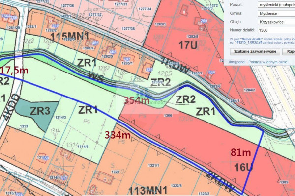myślenicki, Myślenice, Krzyszkowice, Działka komercyjna przy Zakopiance
